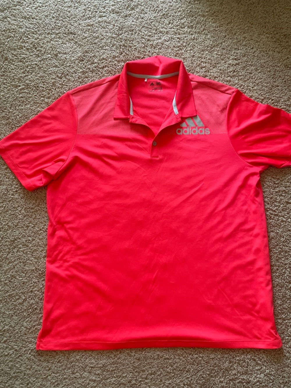 adidas Men's Bright Pink Performance Polo